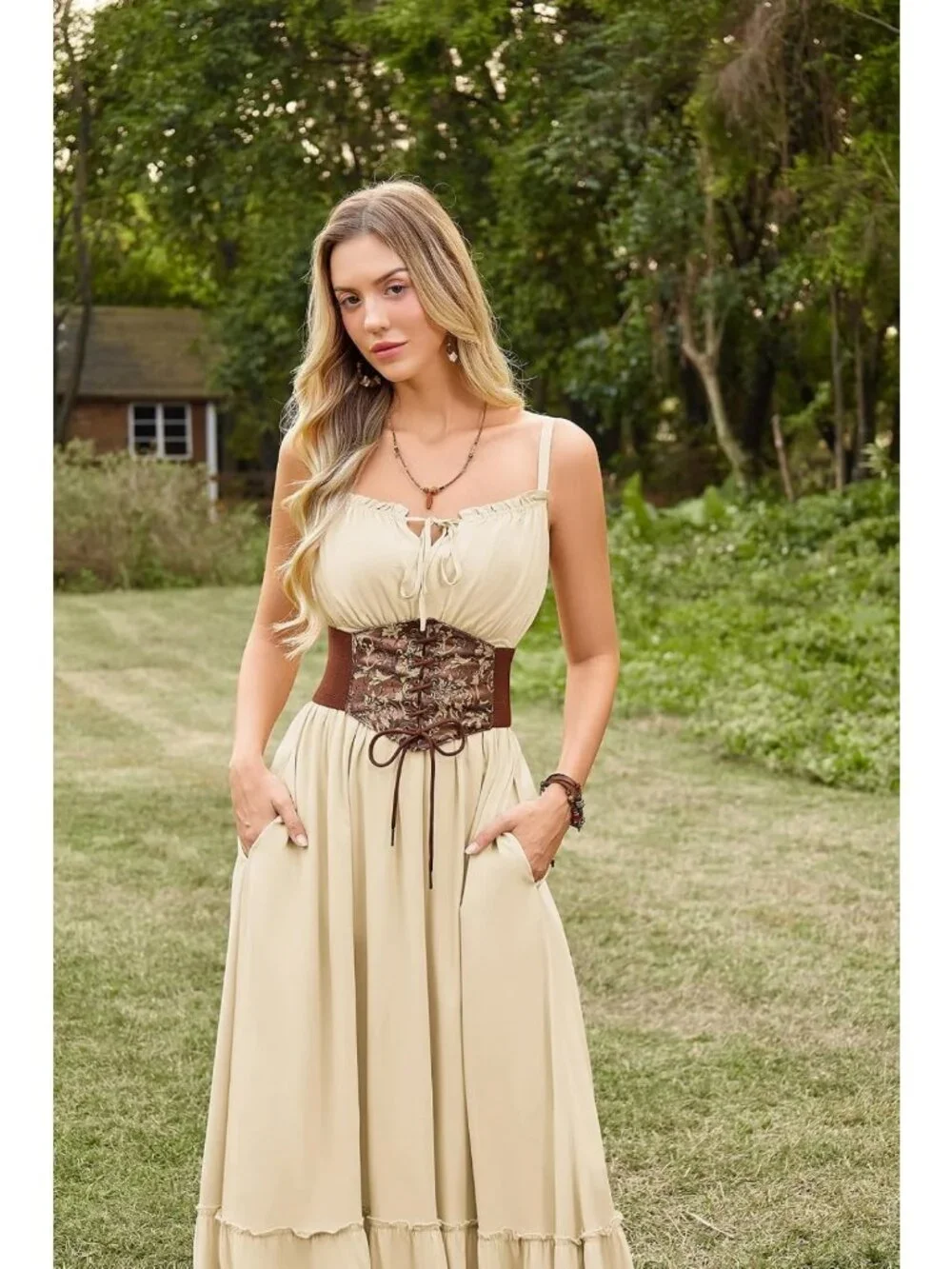 Renaissance Style Wide Elastic Corset Belt for Women - Fashionable Waist